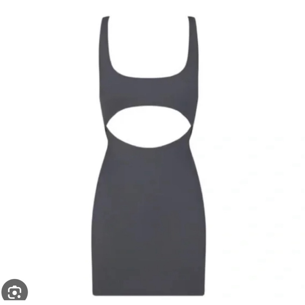 Skims-gray swim tank dress coverup